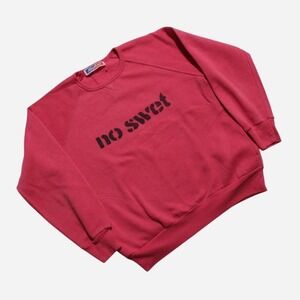 Womens Vintage 80s No Swet Hot Pink Skater Grunge Crewneck Sweatshirt